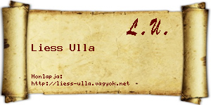 Liess Ulla névjegykártya